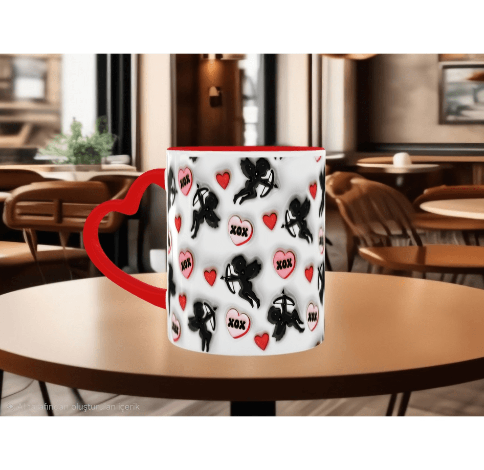 eros kalp aşk sevgililer günü özel porselen kupa
