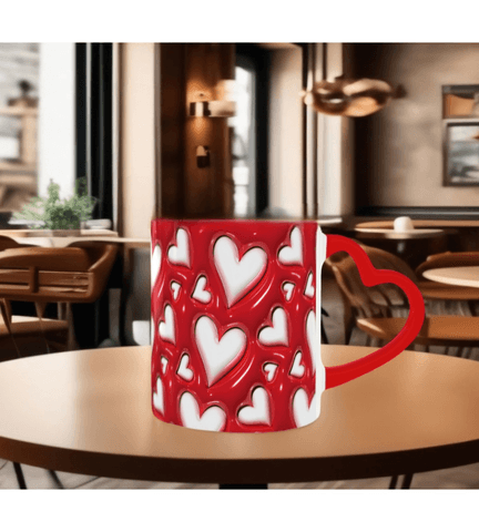 Kalpler aşk sevgililer günü özel porselen kupa