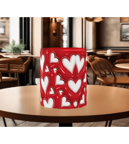 Kalpler aşk sevgililer günü özel porselen kupa