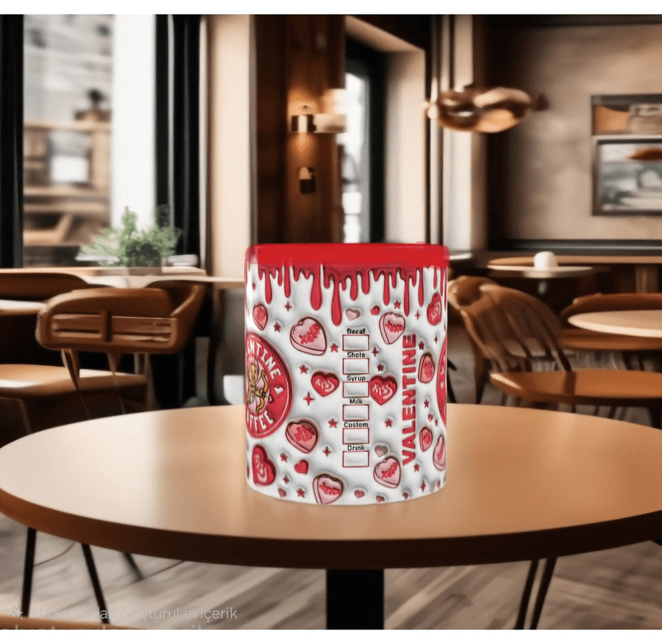 Valantine aşk meleği sevgililer günü özel porselen kupa