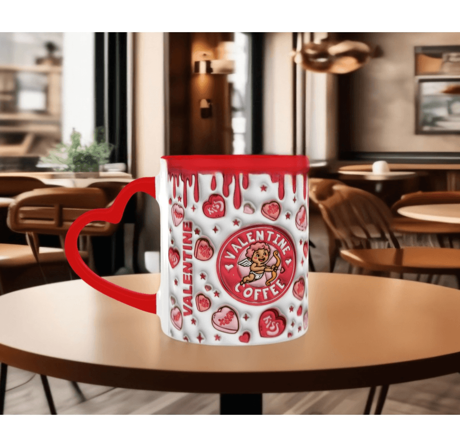 Valantine aşk meleği sevgililer günü özel porselen kupa