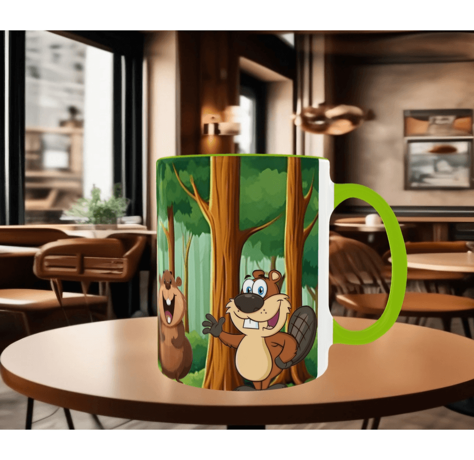 Köstebek baskı kaliteli porselen kupa