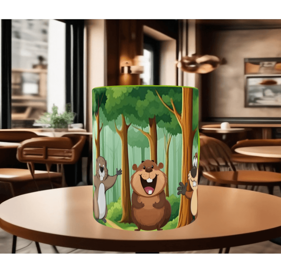 Köstebek baskı kaliteli porselen kupa