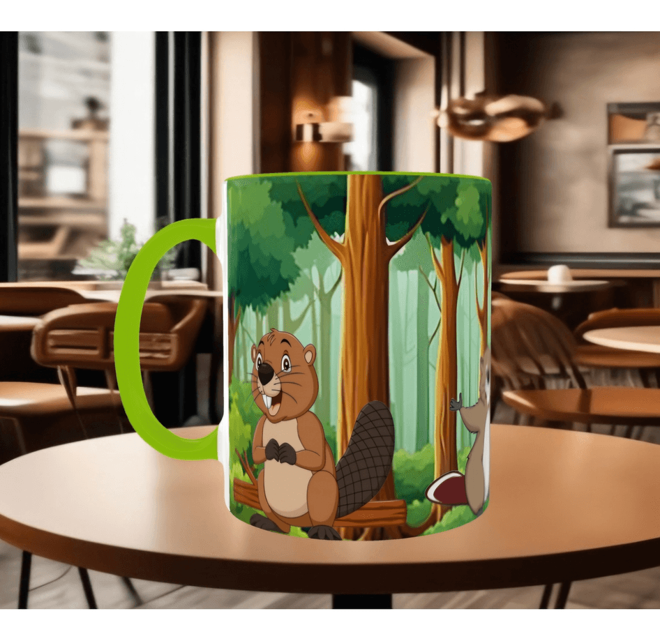 Köstebek baskı kaliteli porselen kupa