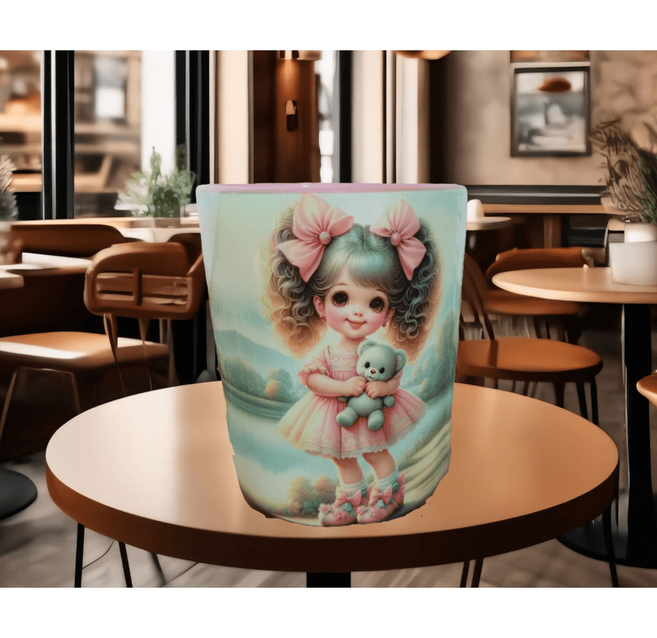 Sevimli minik vintage baskı kaliteli porselen kupa