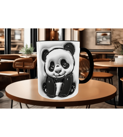 Sevimli panda kaliteli porselen kupa