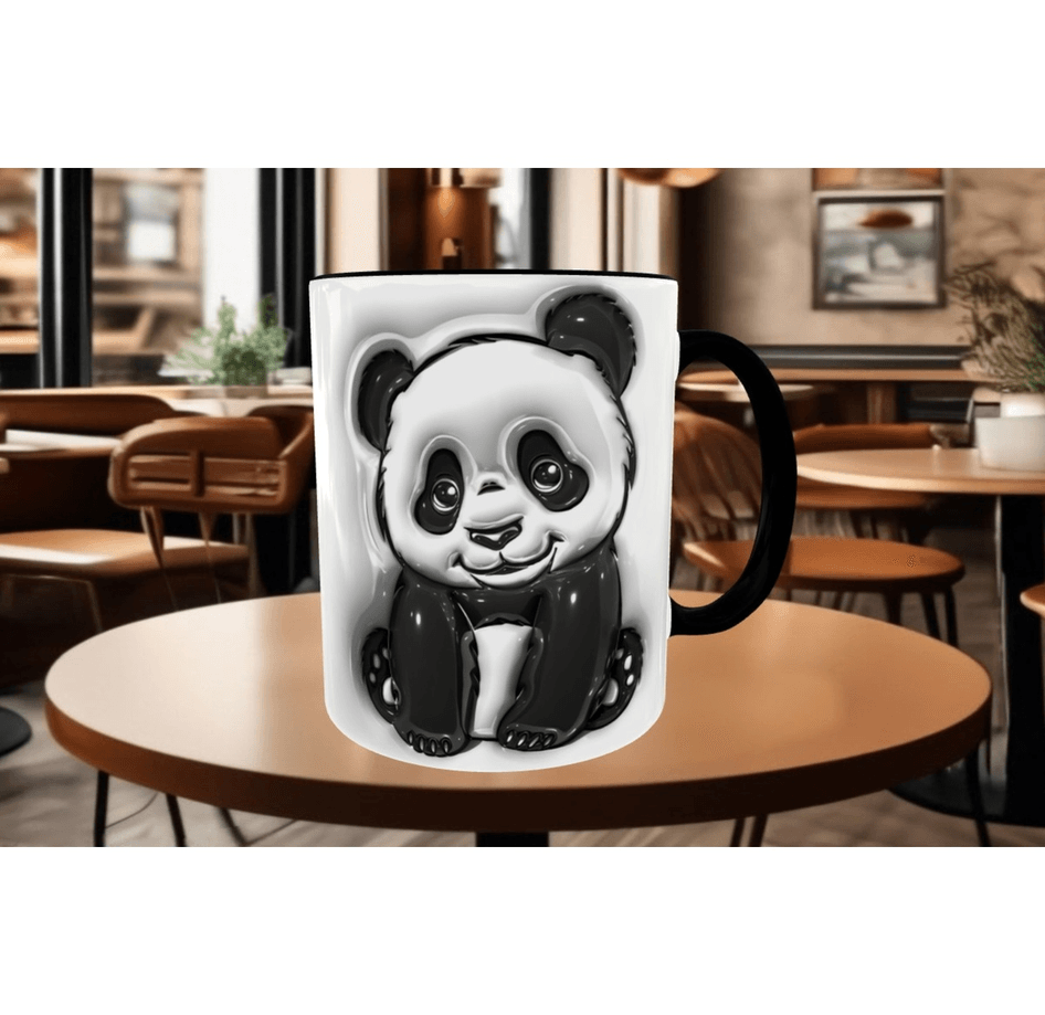 Sevimli panda kaliteli porselen kupa