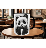 Sevimli panda kaliteli porselen kupa