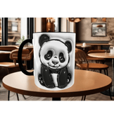 Sevimli panda kaliteli porselen kupa