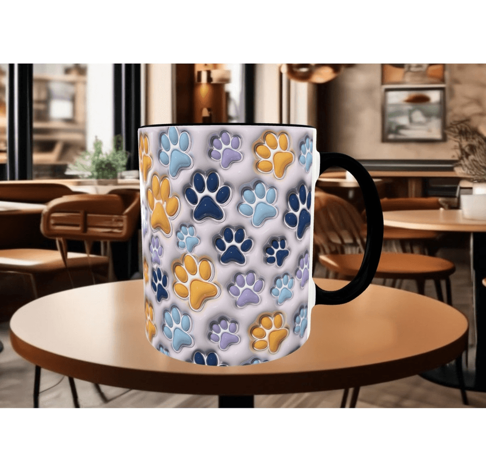 Patili dostum kedi, köpek kaliteli porselen kupa