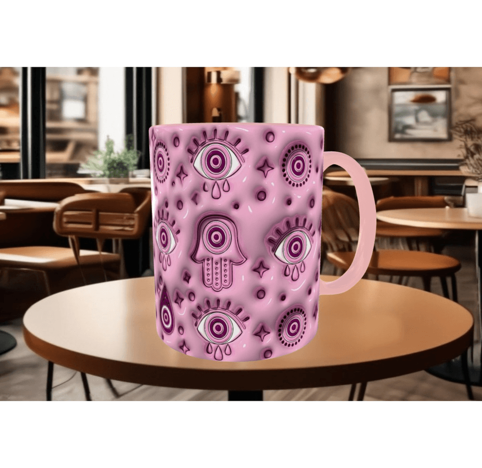 Nazar, göz, fatma ana eli kaliteli porselen kupa