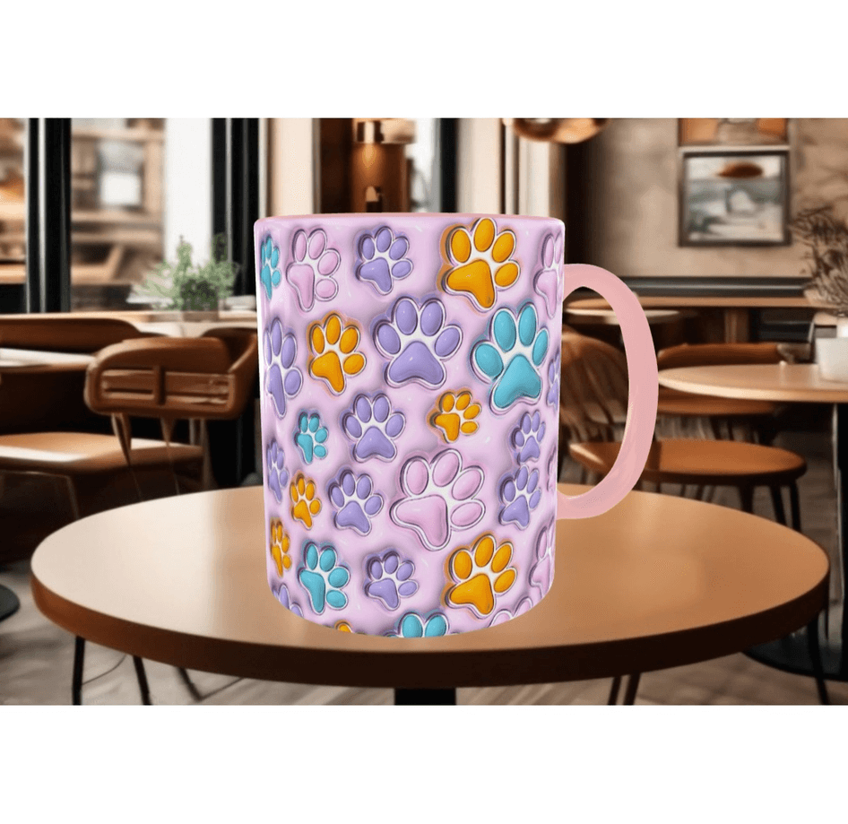 Patili dostum kedi köpek kaliteli porselen kupa