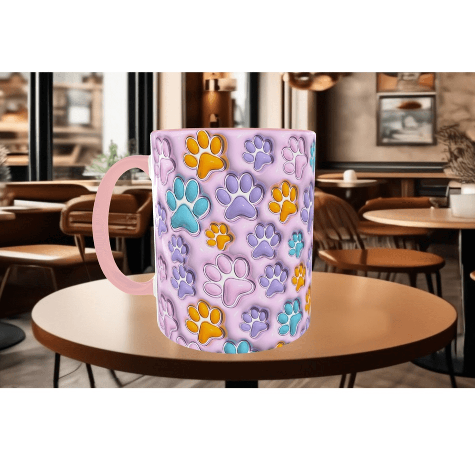 Patili dostum kedi köpek kaliteli porselen kupa