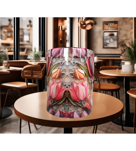 Laleler çiçek desenli kaliteli porselen kupa