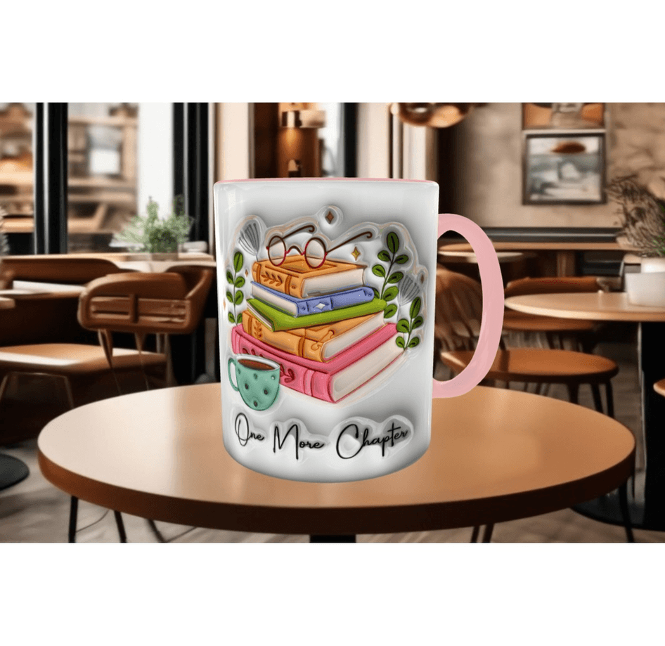 Kahve, kitap, huzur kaliteli porselen kupa