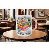 Kahve, kitap, huzur kaliteli porselen kupa