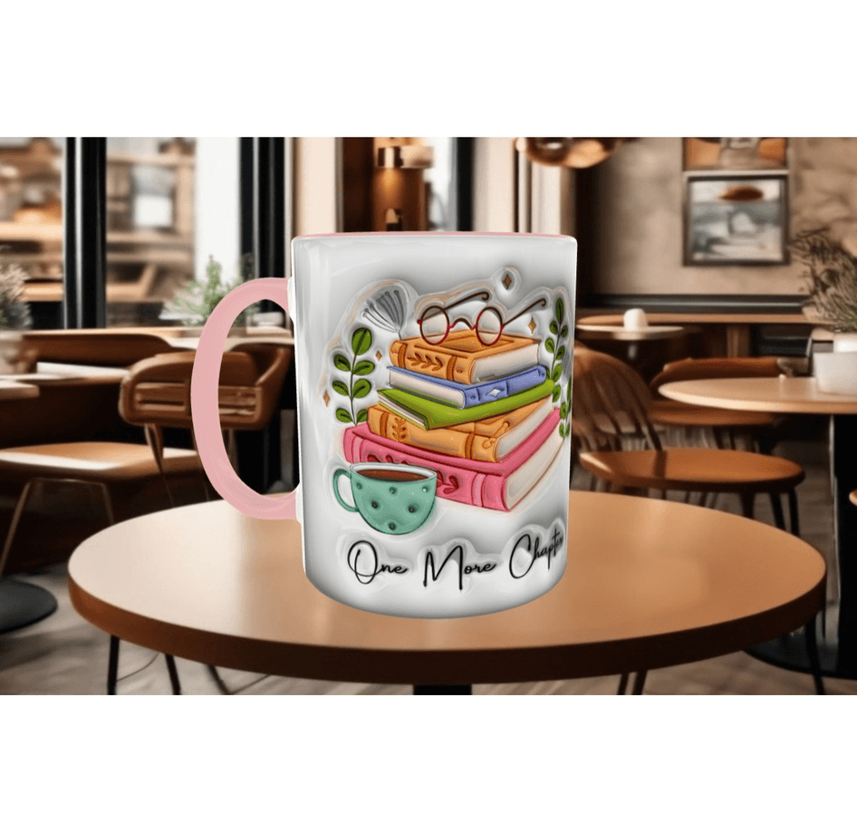 Kahve, kitap, huzur kaliteli porselen kupa