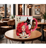 Uyanamıyan, uykucu, uyku, kedi kaliteli porselen çay kahve