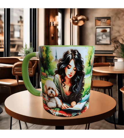 Huzur, doğa, hayvan, köpek çay kahve kaliteli hediyelil porselen kupa