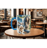 Huzur, doğa, hayvan, köpek çay kahve kaliteli hediyelil porselen kupa