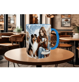 Huzur, doğa, hayvan, köpek çay kahve kaliteli hediyelil porselen kupa