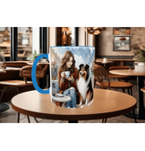 Huzur, doğa, hayvan, köpek çay kahve kaliteli hediyelil porselen kupa