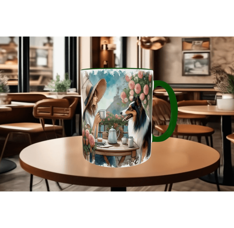 Huzur, doğa, hayvan, köpek çay kahve kaliteli hediyelil porselen kupa