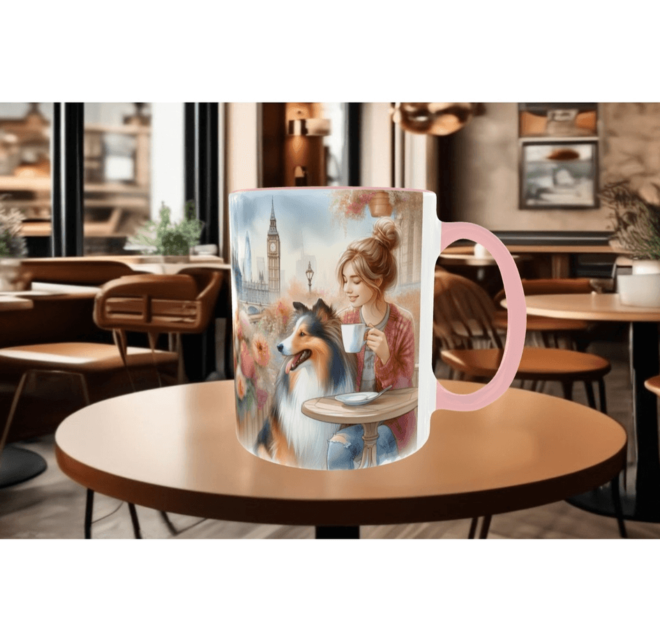 Huzur, doğa, hayvan, köpek çay kahve kaliteli hediyelil porselen kupa