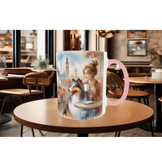 Huzur, doğa, hayvan, köpek çay kahve kaliteli hediyelil porselen kupa