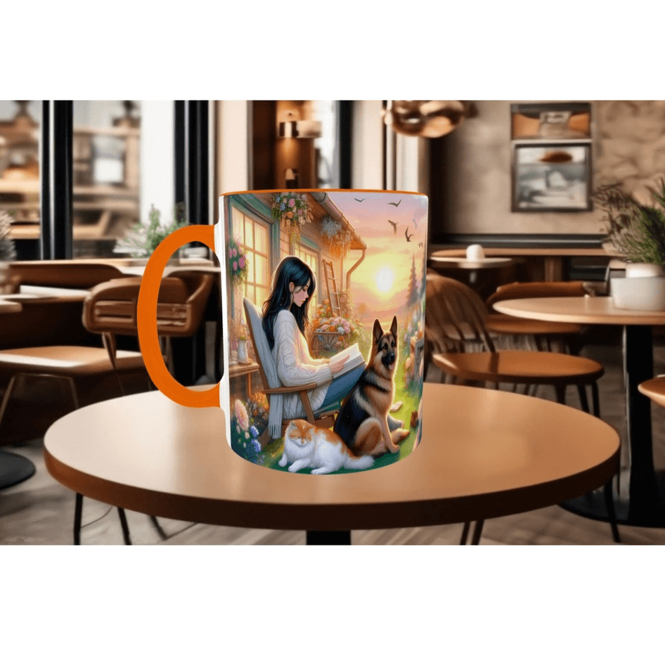 Huzur, doğa, hayvan, köpek çay kahve kaliteli hediyelil porselen kupa