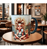 Uyanamıyan, uykucu, uyku, kedi çay kahve porselen hediyelik kupa