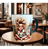 Uyanamıyan, uykucu, uyku, kedi çay kahve porselen hediyelik kupa