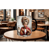 Uyanamıyan, uykucu, uyku, kedi çay kahve porselen hediyelik kupa