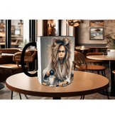 Uyanamıyan, uykucu, uyku, kedi çay kahve porselen hediyelik kupa