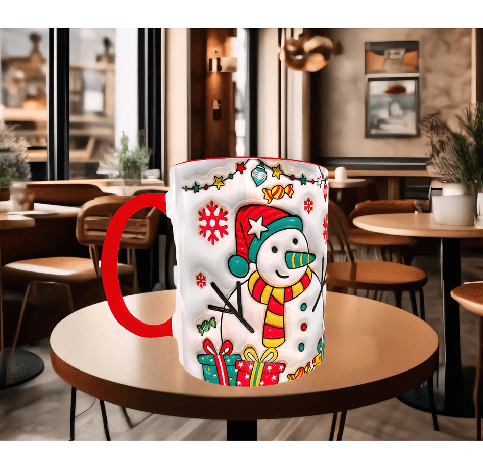 Kardan adam yılbaşı christmas baskı hediyelik kaliteli porselen kupa