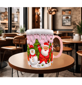 Kardan adam noel baba yılbaşı baskı hediyelik kaliteli porselen kupa