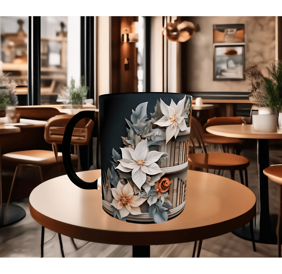 Kitap kitaplık baskı hediyelik kaliteli porselen kupa