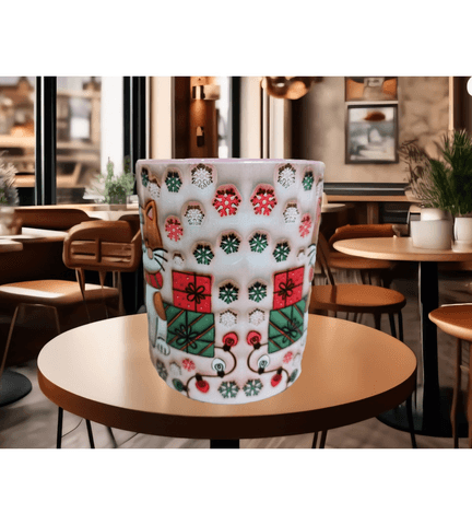 Sevimli yılbaşı kedisi christmas baskı kaliteli porselen kupa