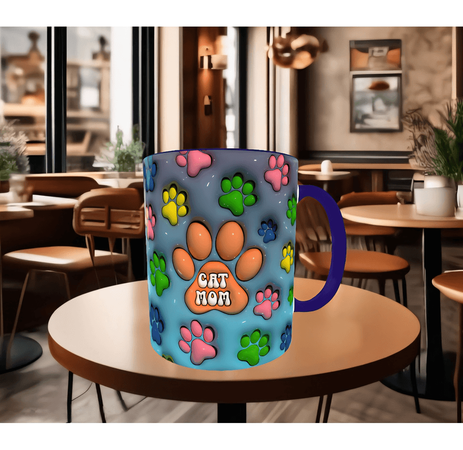 Cat mom kedi annesi baskı kaliteli porselen kupa