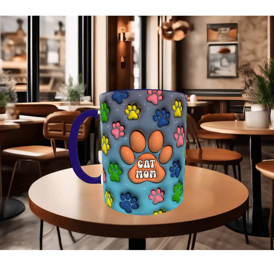 Cat mom kedi annesi baskı kaliteli porselen kupa