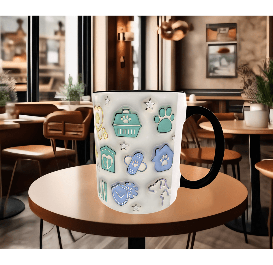 Kedi, köpek, veteriner özel baskı porselen kupa