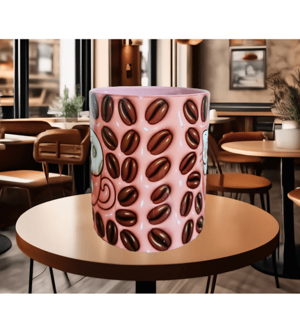 Kahve ve kedi baskı porselen kupa