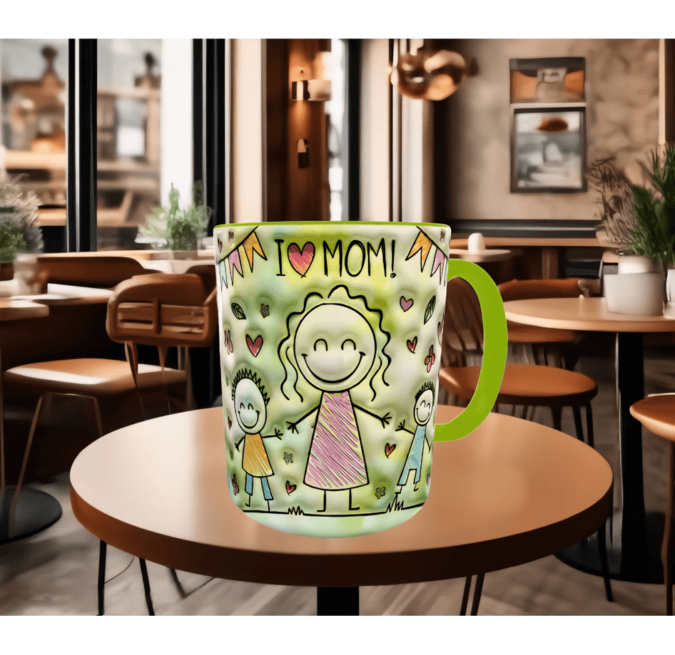 I love mom, seni seviyorum anne, anneler günü özel baskı porselen kupa