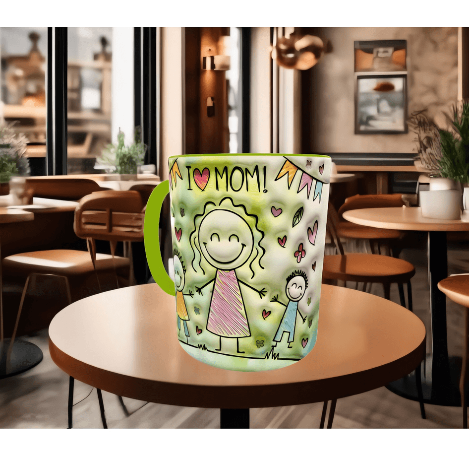 I love mom, seni seviyorum anne, anneler günü özel baskı porselen kupa