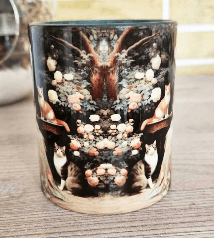 Vintage baskı porselen kupa