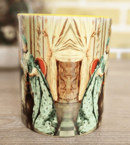 Vintage baskı porselen kupa