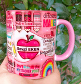 Öğretmenler günü hediyelik kişiselleştirilebilir porselen kupa