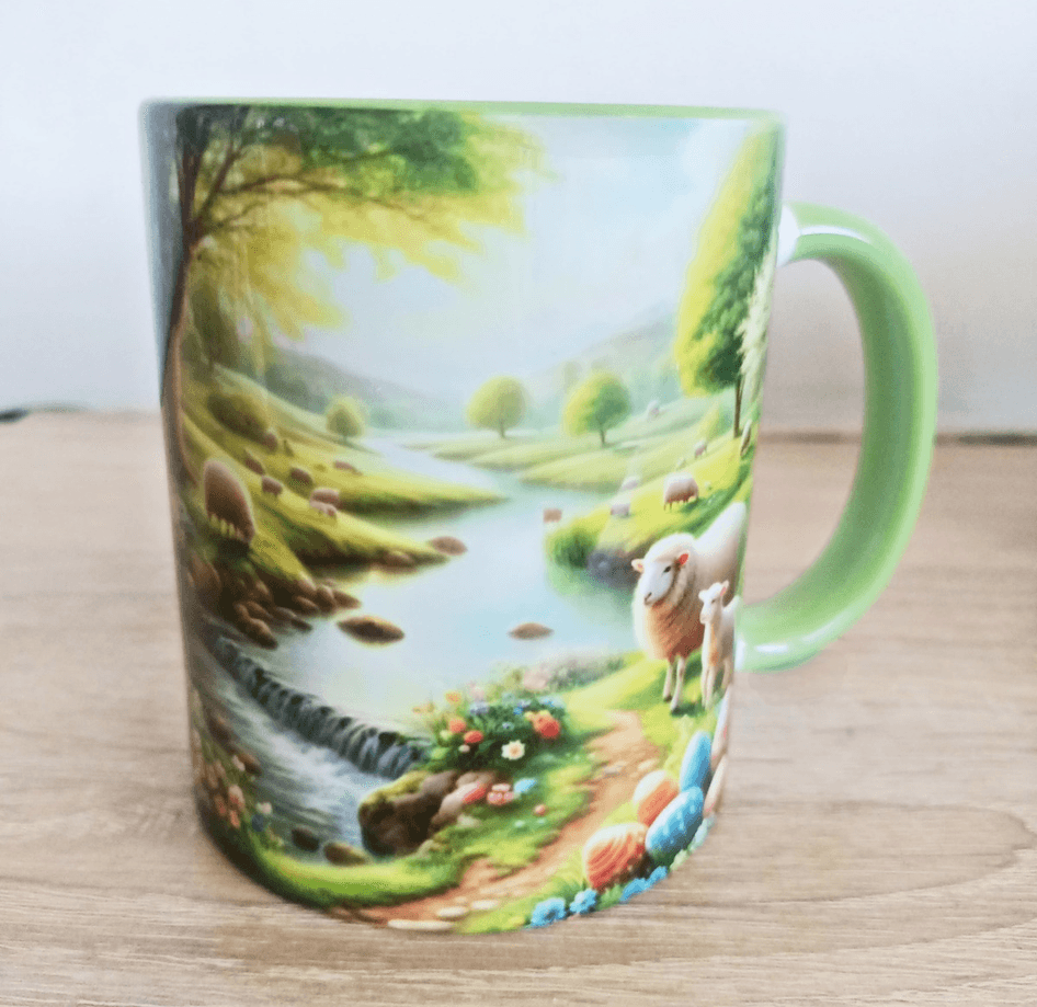 Cennet bahçesi vintage baskı porselen kupa