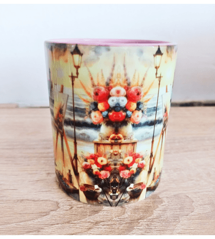 Ressam vintage baskı porselen kupa