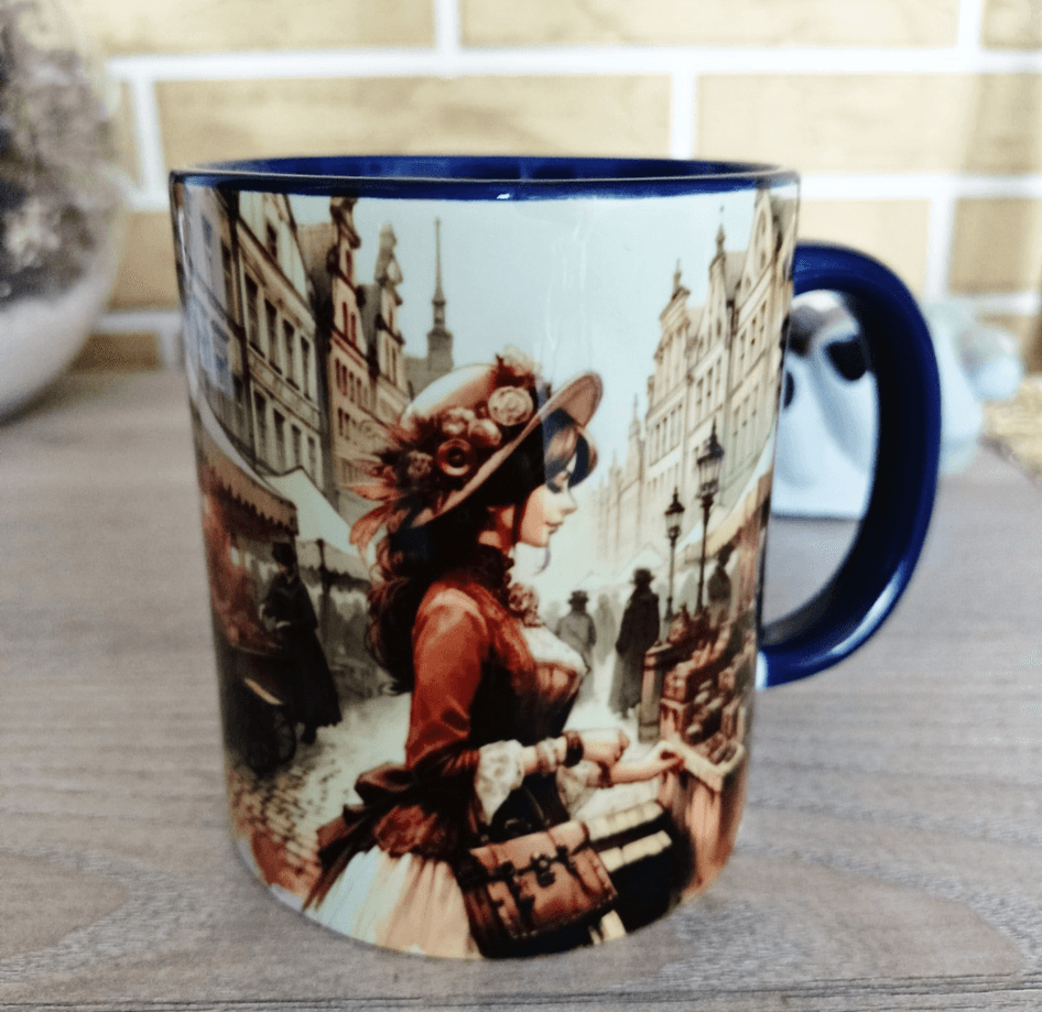 Londra çarşısı vintage baskı porselen kupa